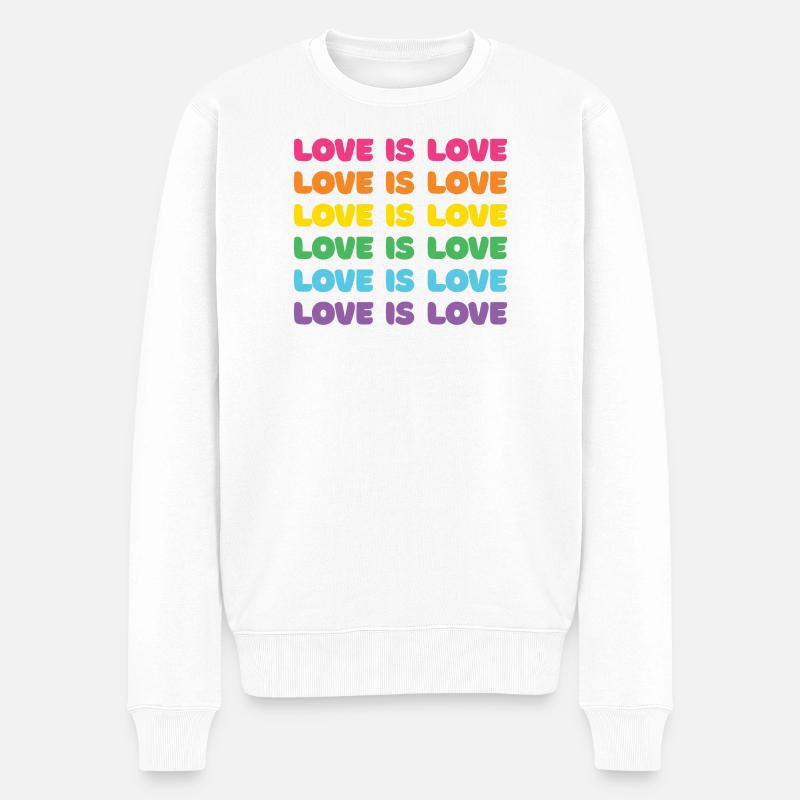 Pride Month - Liebe ist Liebe - Männer Premium Bio Pullover - Weiß