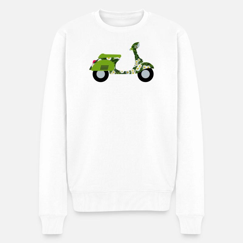 Roller Gänseblumen Wiese Urlaub Sommer Italien Fan - Männer Premium Bio Pullover - Weiß