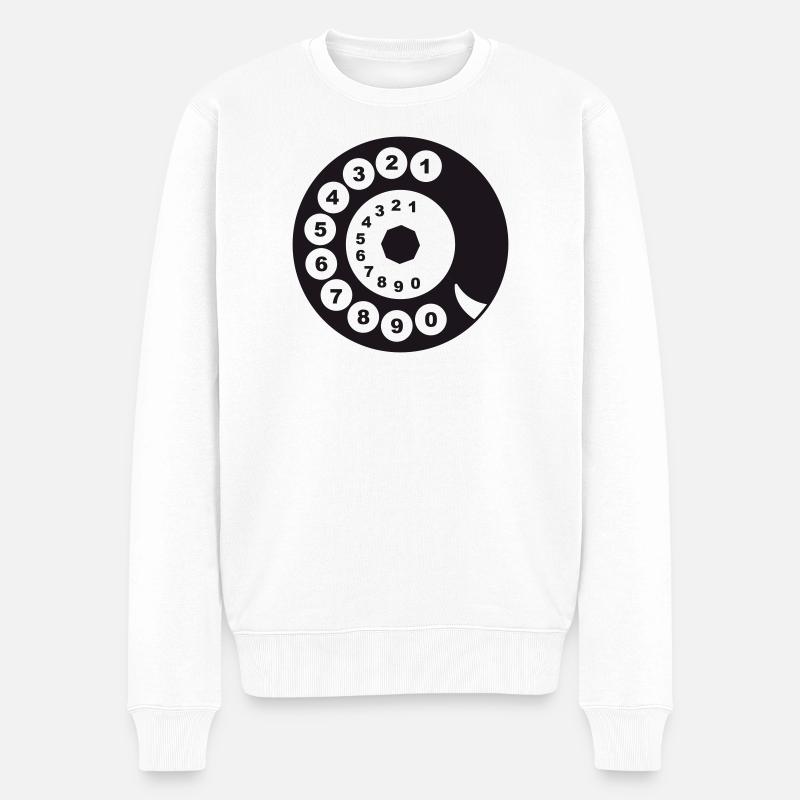 Ancienne numérotation téléphonique - Pull Premium bio Homme - blanc