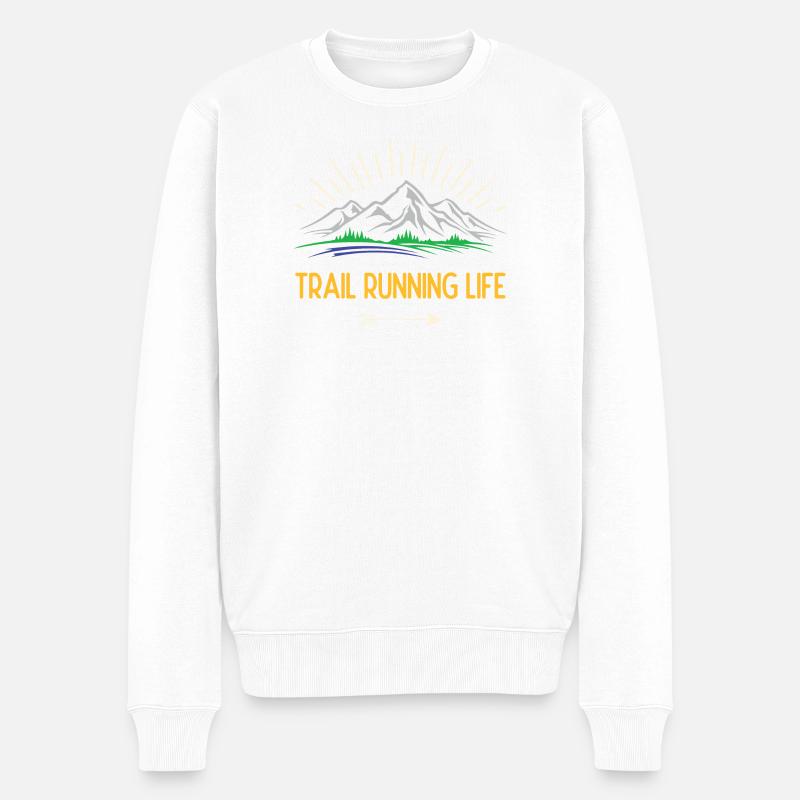Vie de trail running - Pull Premium bio Homme - blanc