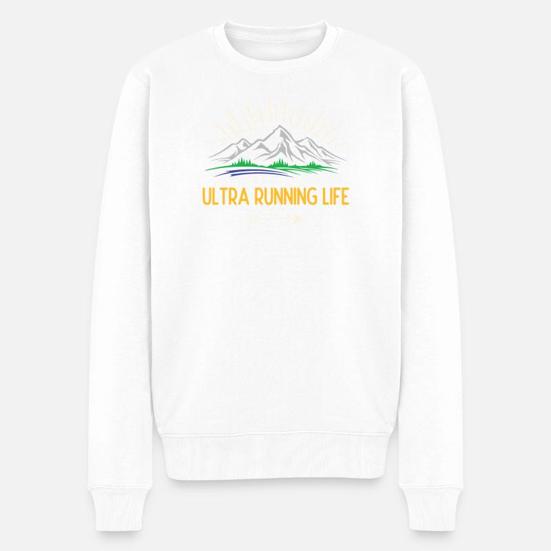 Durée de vie ultra running - Pull Premium bio Homme - blanc