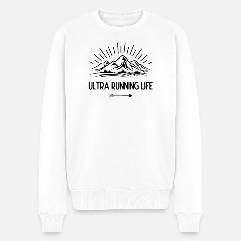 Durée de vie ultra running - Pull Premium bio Homme - blanc