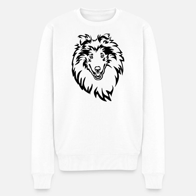 Tête de Collie - Pull Premium bio Homme - blanc