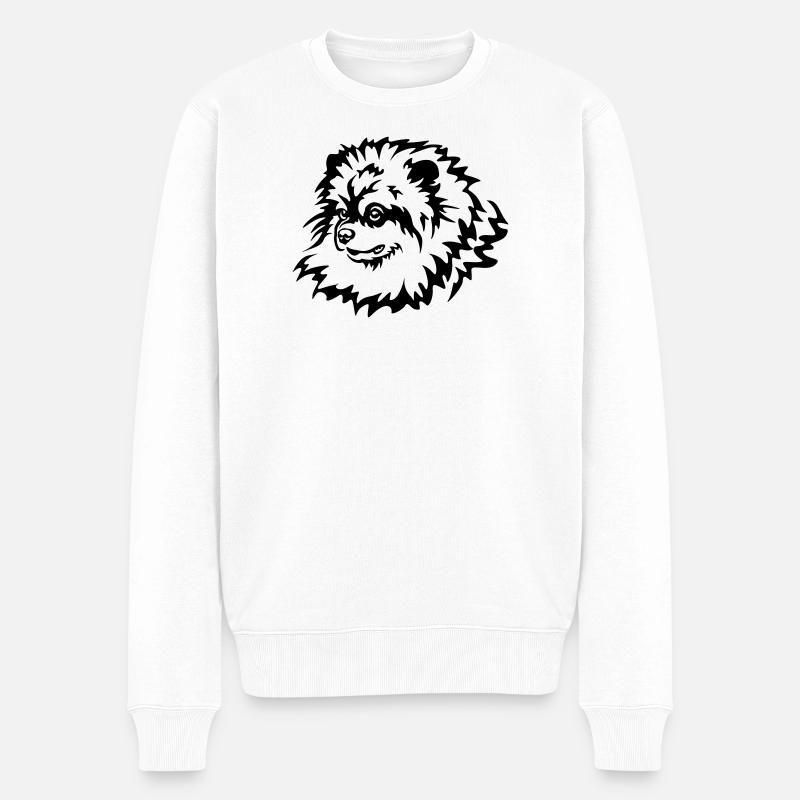 Tête de Spitz miniature - Pull Premium bio Homme - blanc