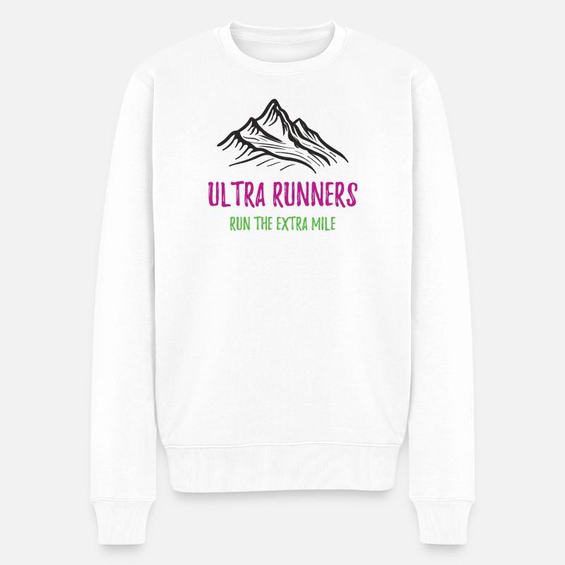 Ultraläufer laufen die Extrameile - Männer Premium Bio Pullover - Weiß
