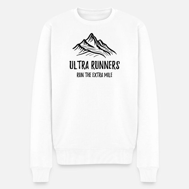 Ultraläufer laufen die Extrameile - Männer Premium Bio Pullover - Weiß