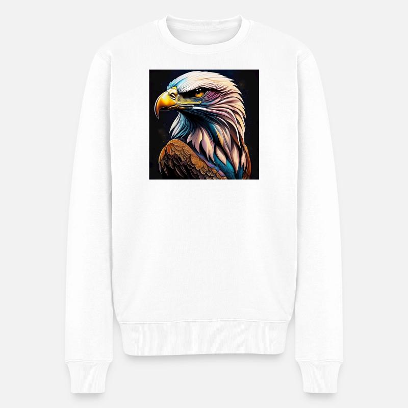 Adler - Männer Premium Bio Pullover - Weiß