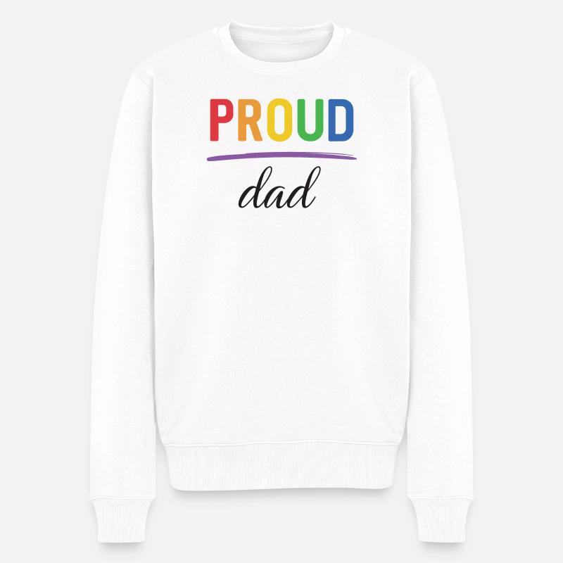 LGBT Proud Dad - Pride-Monat - Männer Premium Bio Pullover - Weiß