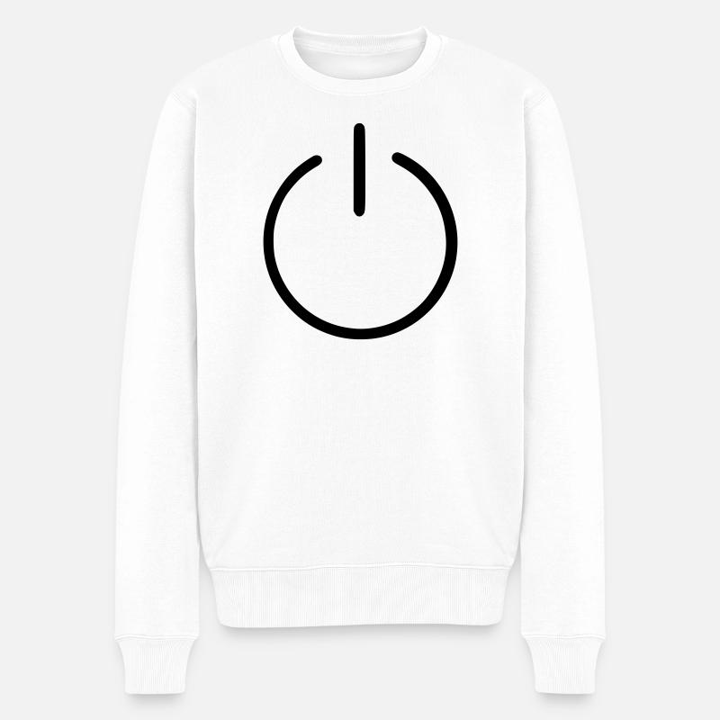 Un bouton Us Off - Pull Premium bio Homme - blanc