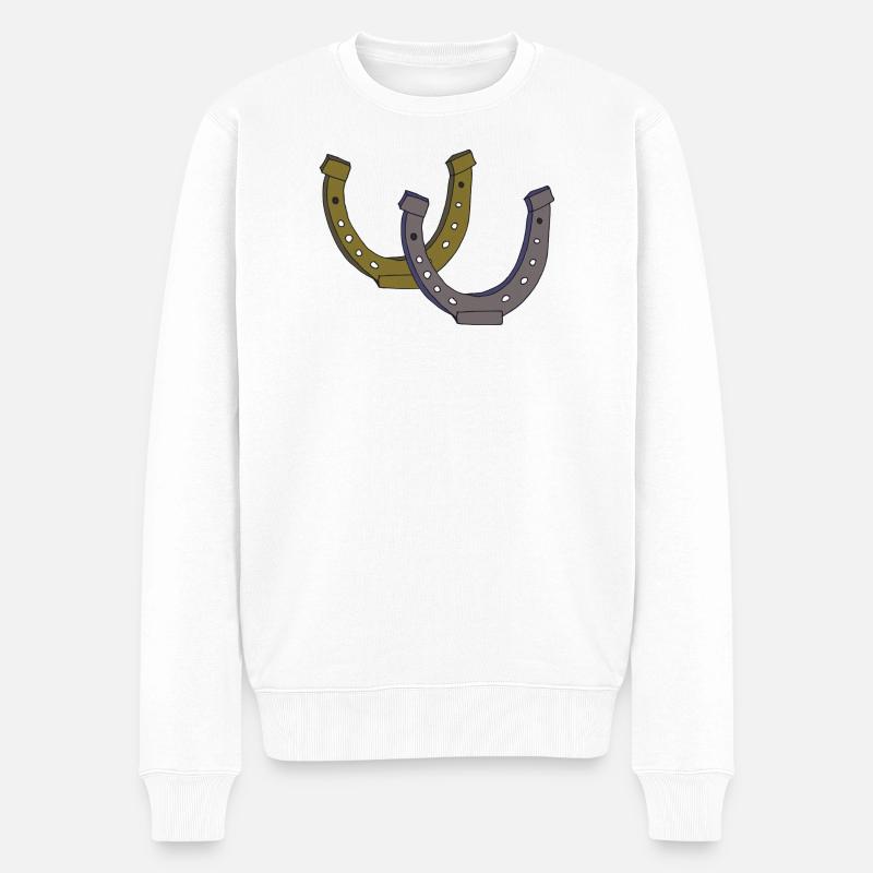 Double fer à cheval - Pull Premium bio Homme - blanc