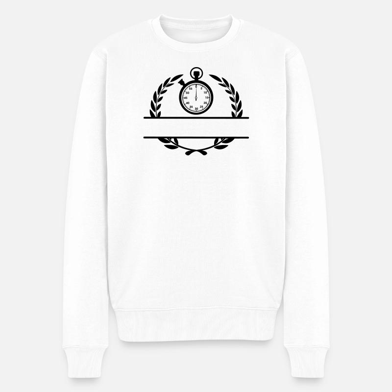 Chronomètre minute - Pull Premium bio Homme - blanc