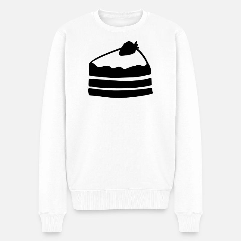 Kuchenstück - Männer Premium Bio Pullover - Weiß