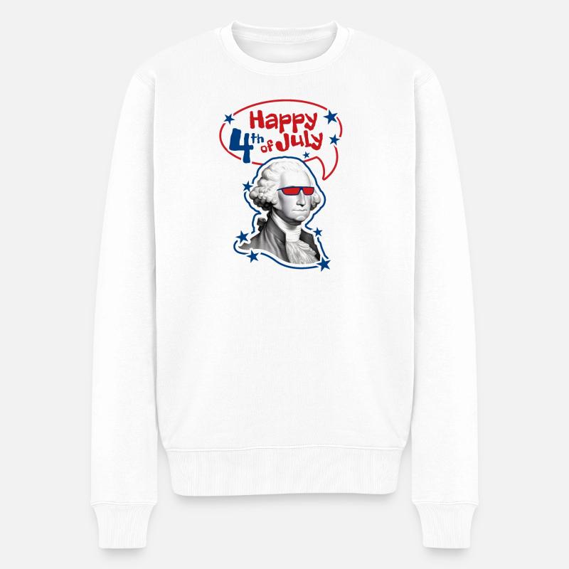 4. Juli - Unabhängigkeitstag. Wenn du die Freiheit liebst - Männer Premium Bio Pullover - Weiß