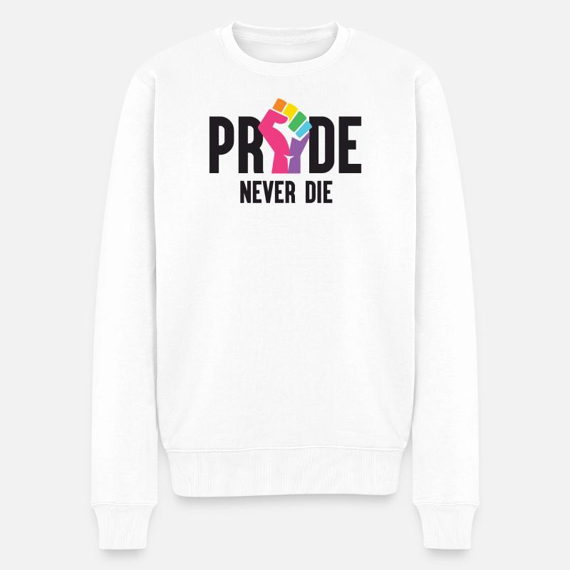 Pride Month LGBT - Pride Never Die - Männer Premium Bio Pullover - Weiß