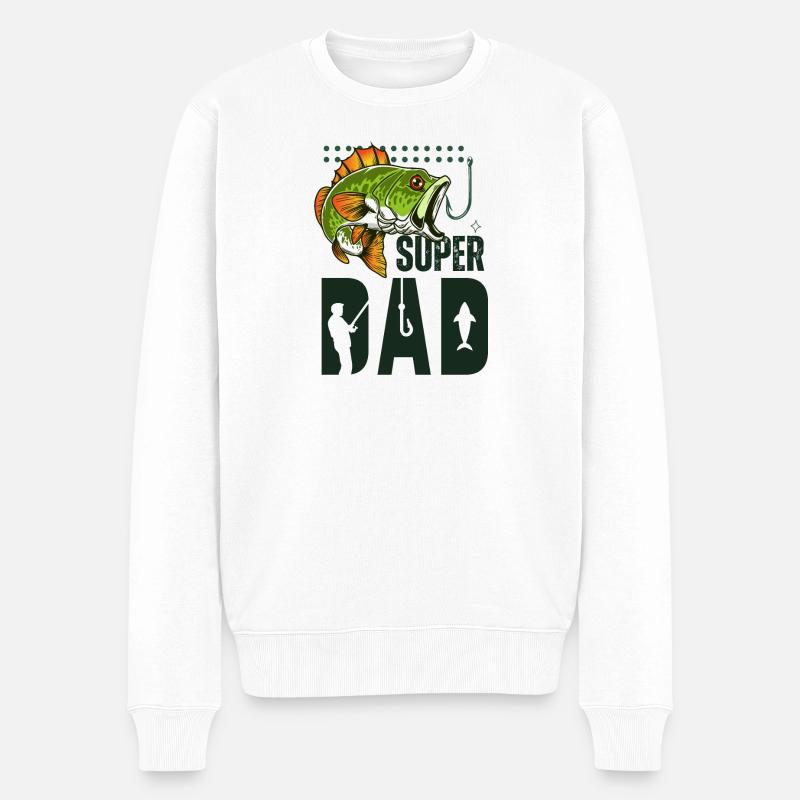 Super Dad Pêcheur - Pull Premium bio Homme - blanc