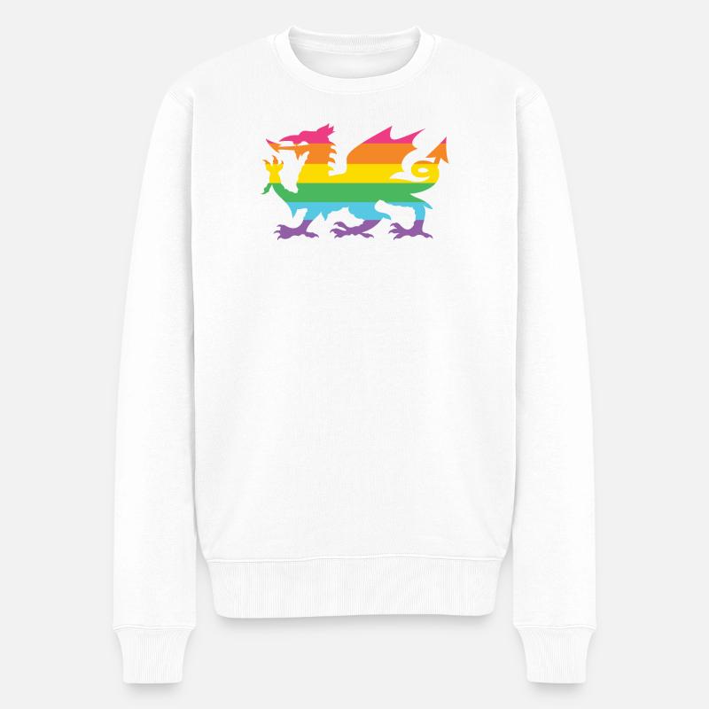 Pride Month LGBTQ - LGBTQ Walisischer Drache - Männer Premium Bio Pullover - Weiß
