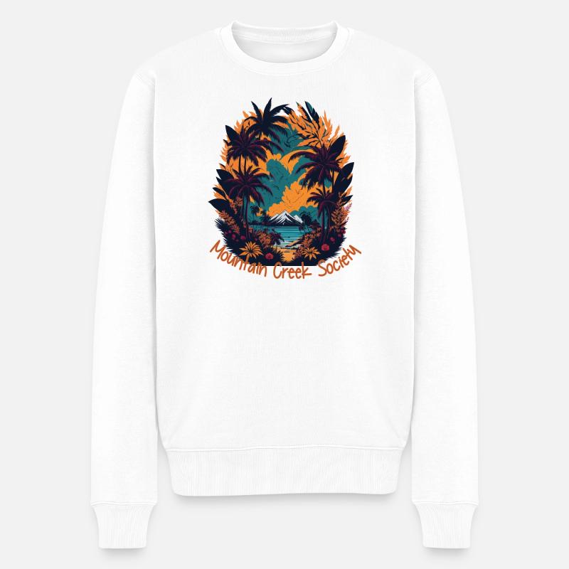 Paysage tropical de Mountain Creek - Pull Premium bio Homme - blanc