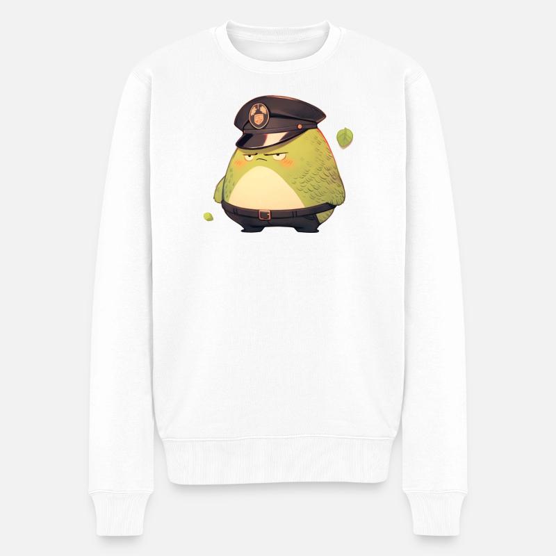 Police Avocado - Männer Premium Bio Pullover - Weiß