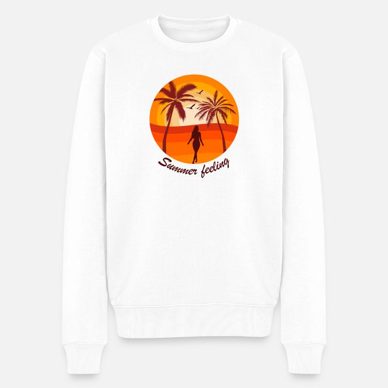 Coucher de soleil estival - Pull Premium bio Homme - blanc