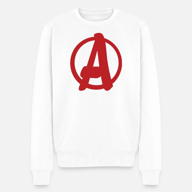 Cooles, einfaches A-Logo - Männer Premium Bio Pullover - Weiß