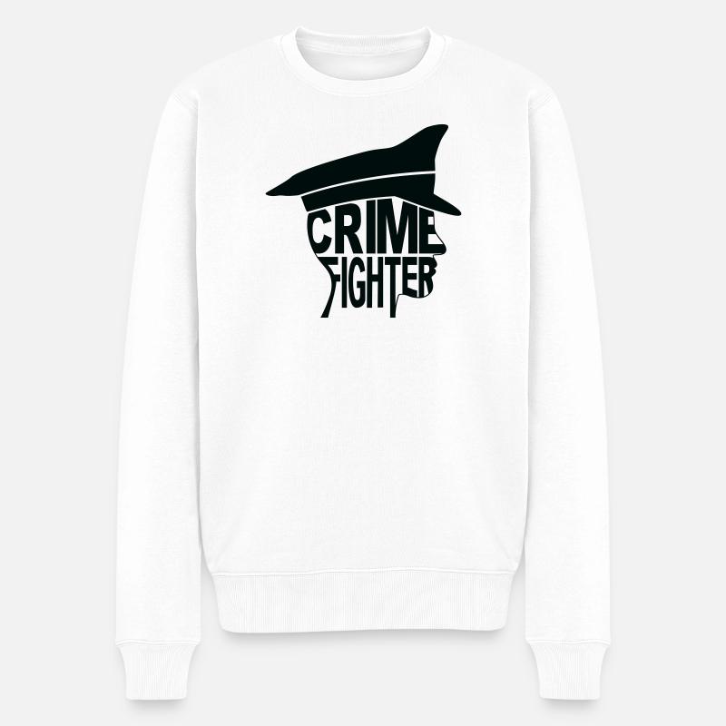 CrimeFighter - Pull Premium bio Homme - blanc