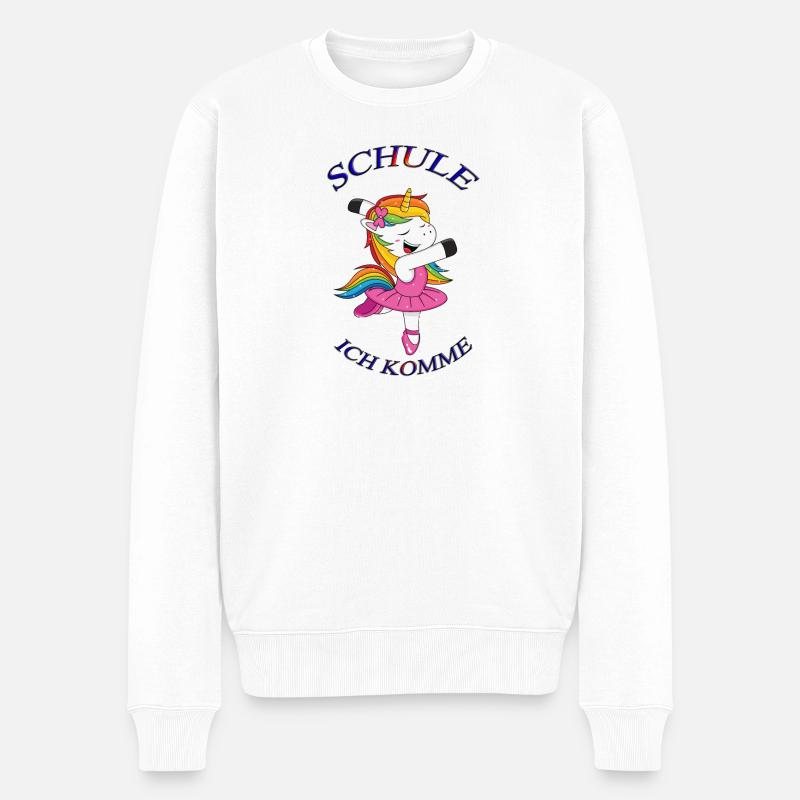 Schule ich komme 1 - Männer Premium Bio Pullover - Weiß