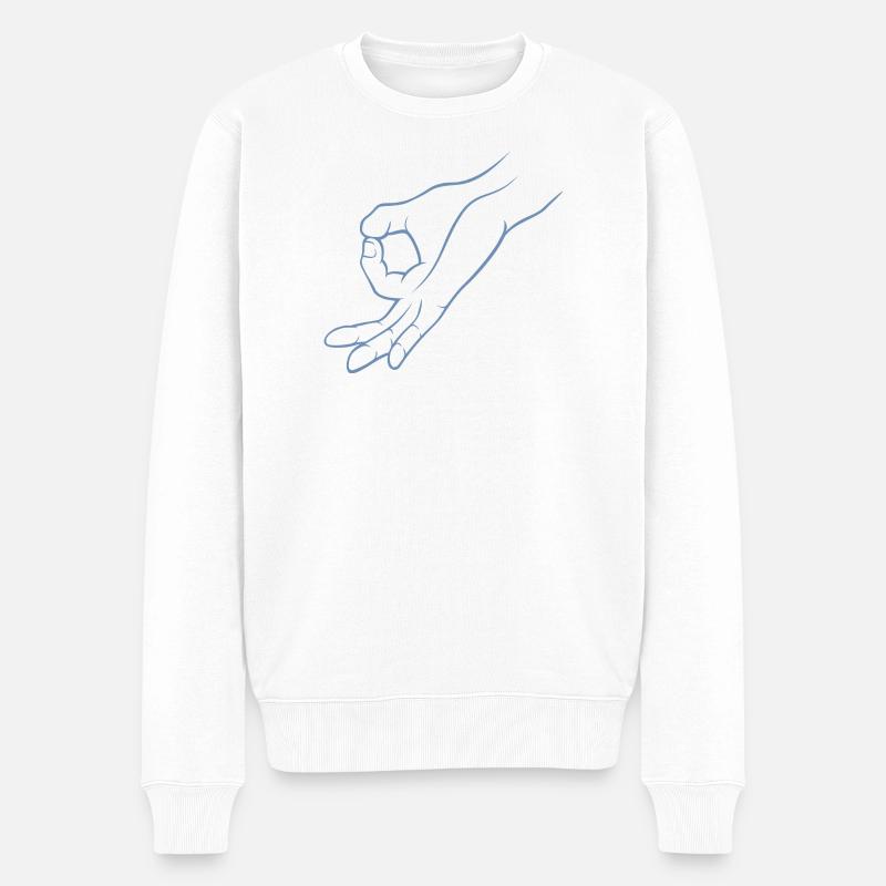 Trou de signalisation manuelle dans un jeu d’enfant - Pull Premium bio Homme - blanc