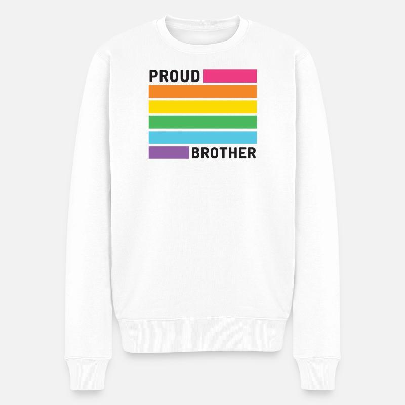 Pride Month LGBT - Stolzer Bruder - Männer Premium Bio Pullover - Weiß