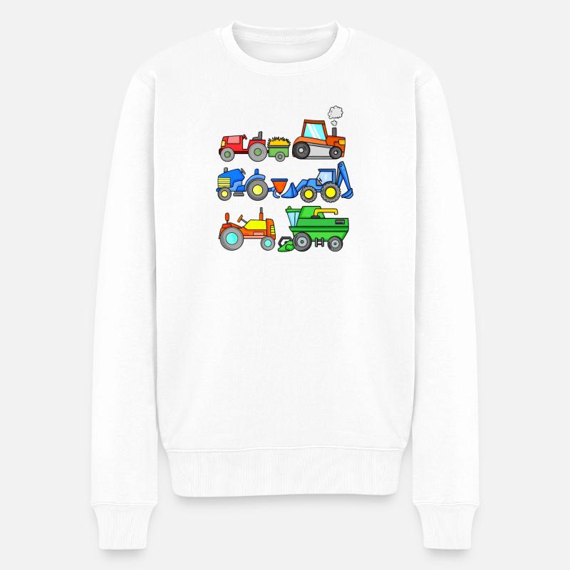 Véhicules de chantier - Pull Premium bio Homme - blanc