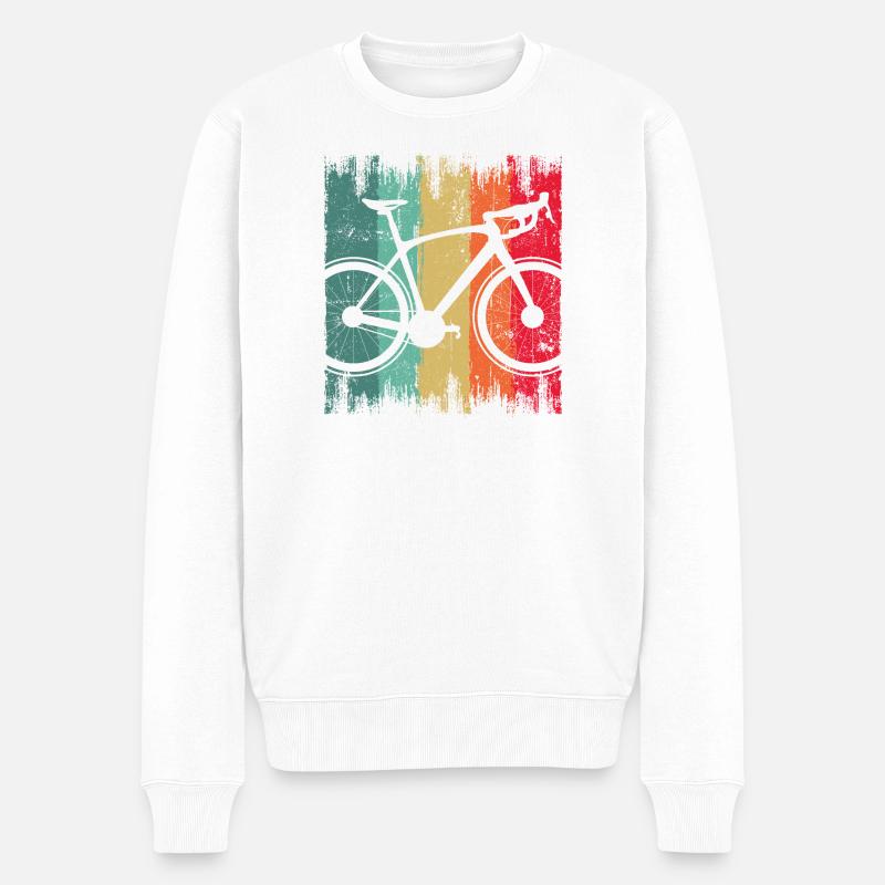 Regenbogen Graffiti Fahrrad Silhouette - Männer Premium Bio Pullover - Weiß