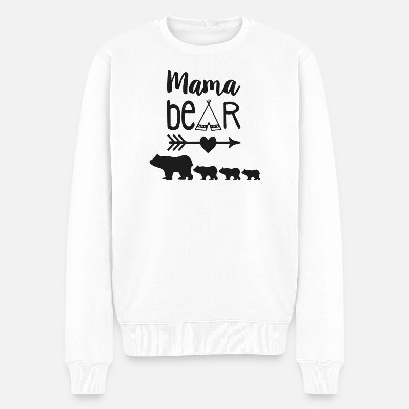 Mama Bär - Männer Premium Bio Pullover - Weiß