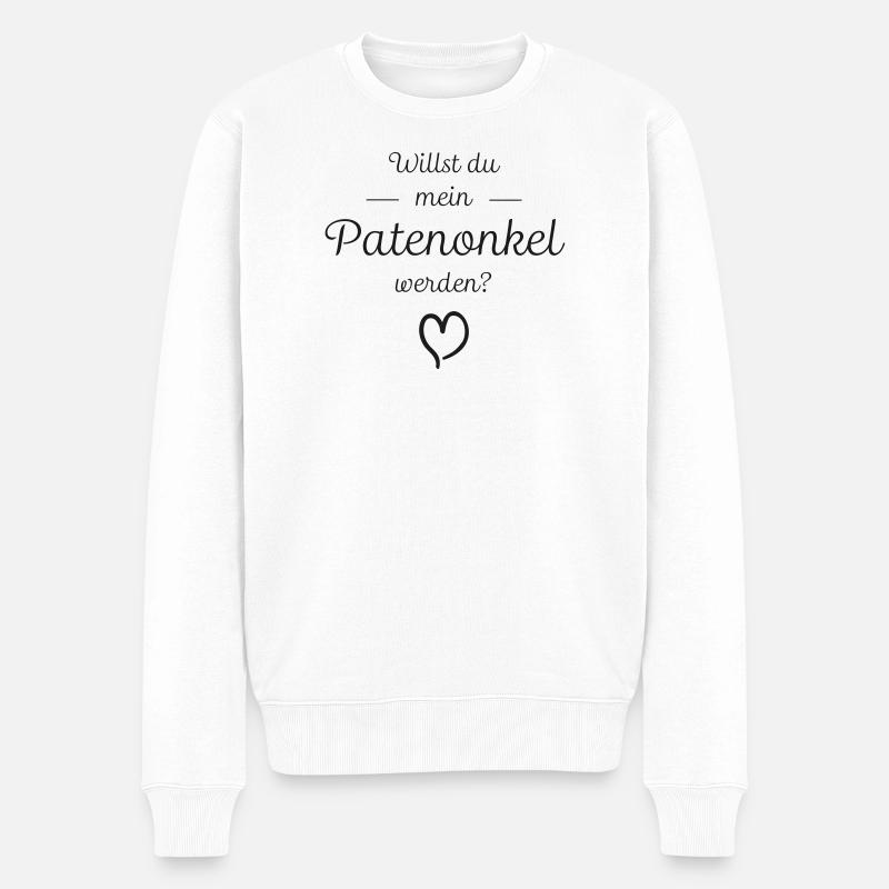 Willst du mein Patenonkel werden? - Männer Premium Bio Pullover - Weiß