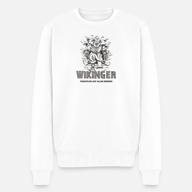 Wikinger Design - Männer Premium Bio Pullover - Weiß