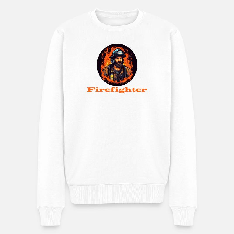 Firefighter - Männer Premium Bio Pullover - Weiß
