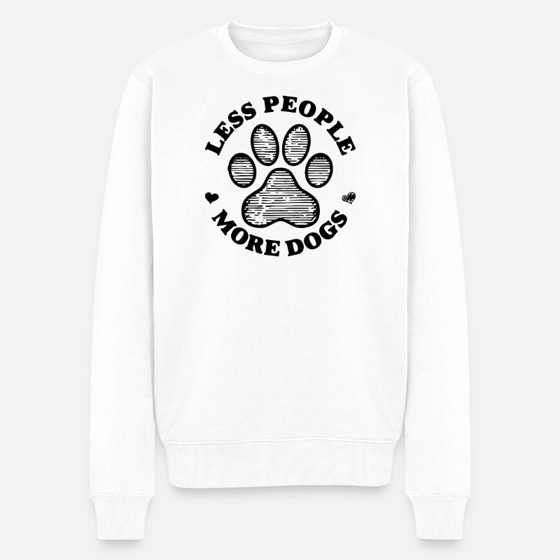 Moins de gens plus de chiens - Pull Premium bio Homme - blanc