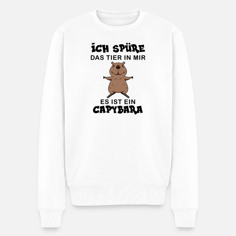 Capybara Wasserschwein - Männer Premium Bio Pullover - Weiß
