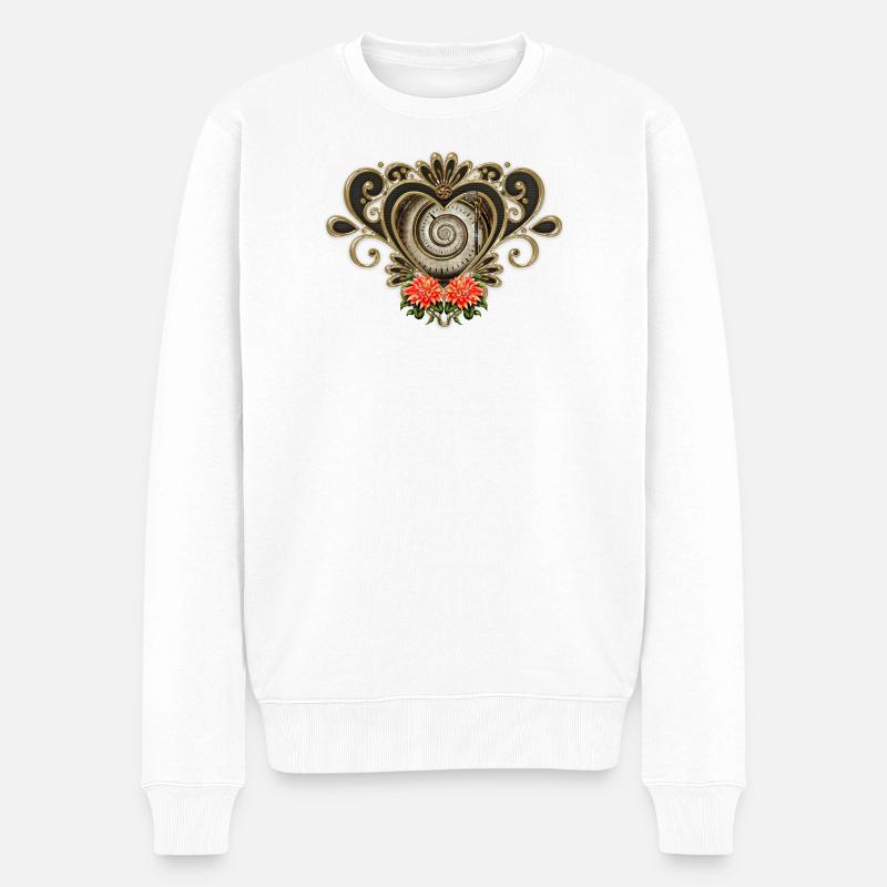 Wunderbares Steampunk-Herz. - Männer Premium Bio Pullover - Weiß