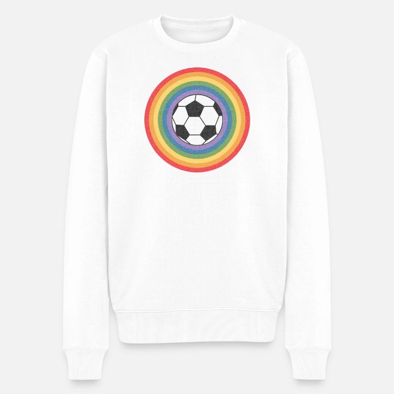 Fußball Regenbogen WM - Männer Premium Bio Pullover - Weiß