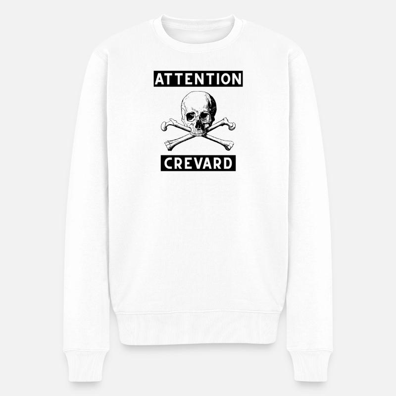 Attention crevard - Pull Premium bio Homme - blanc