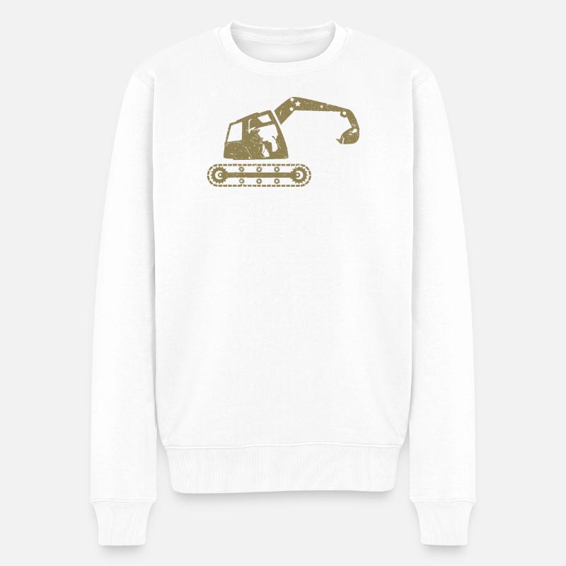 Bagger Baggerfahrer Baugeräteführer – - Männer Premium Bio Pullover - Weiß