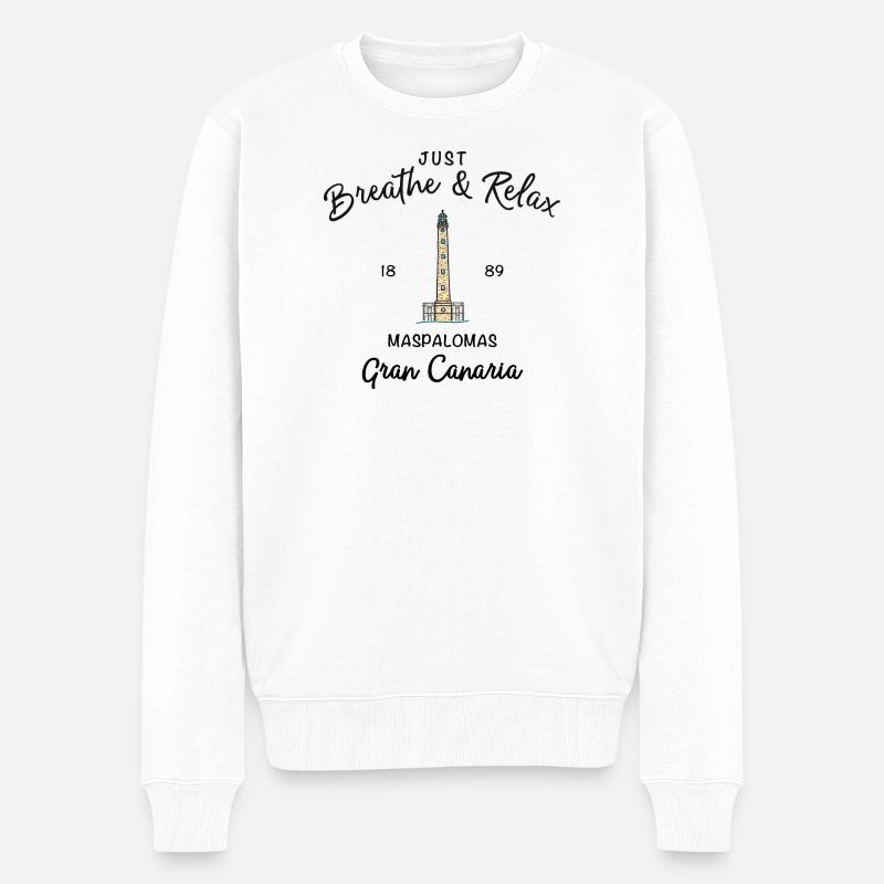 Gran Canaria, Relax, Maspalomas, Espagne - Pull Premium bio Homme - blanc