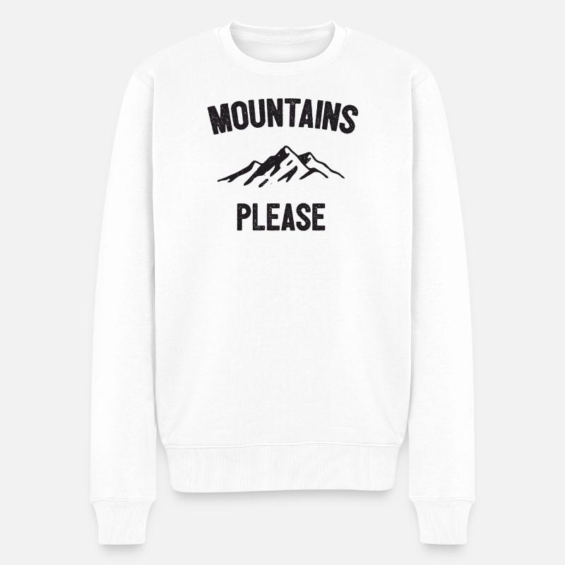 Berge bitte - Männer Premium Bio Pullover - Weiß