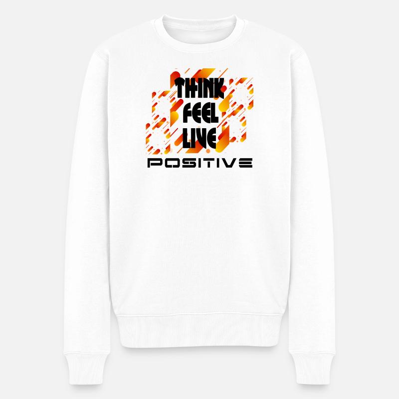 think feel live positive v4 - Pull Premium bio Homme - blanc