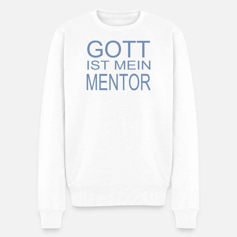 Gott ist mein Mentor - Männer Premium Bio Pullover - Weiß