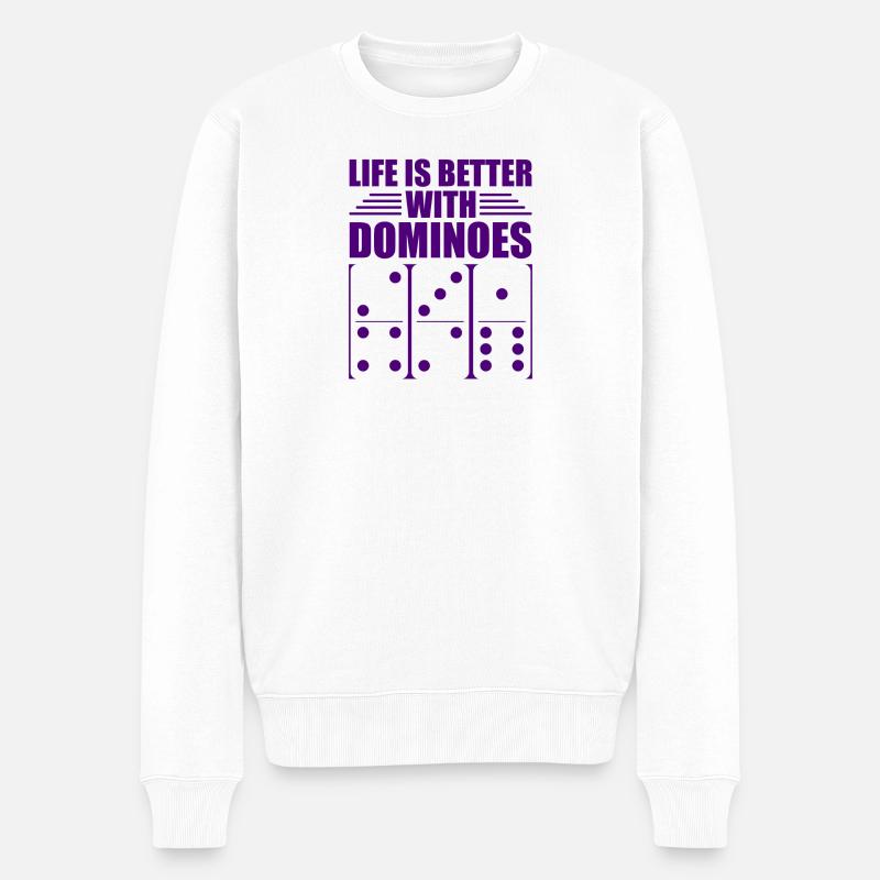 Conception de domino - Pull Premium bio Homme - blanc