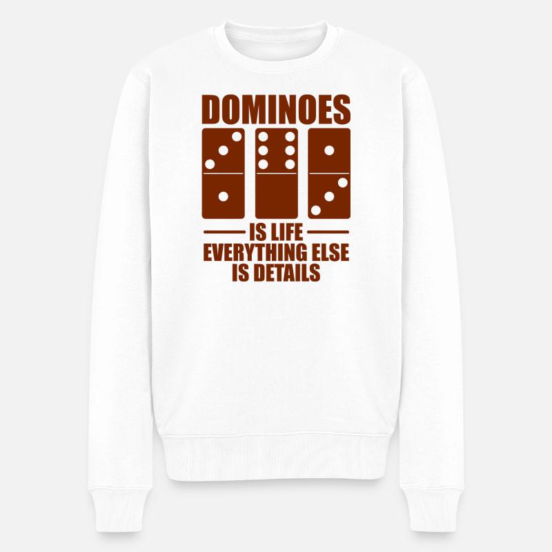 Domino Design - Männer Premium Bio Pullover - Weiß