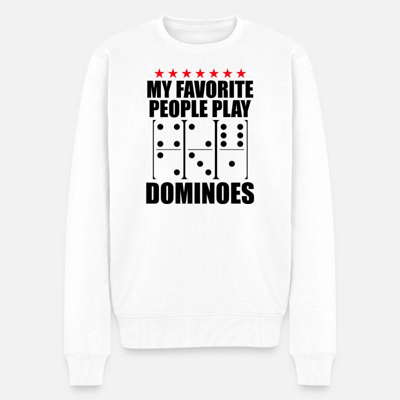 Domino Design - Männer Premium Bio Pullover - Weiß