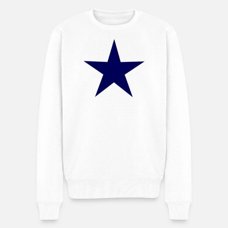 STERN. STERNE. STERN. FEST. JAHRESTAG. WEIHNACHTEN - Männer Premium Bio Pullover - Weiß