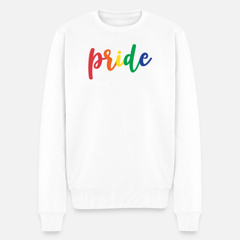 Lebe mit Stolz - Männer Premium Bio Pullover - Weiß