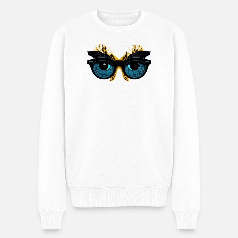 Tiefsee Korallenbrille - Männer Premium Bio Pullover - Weiß